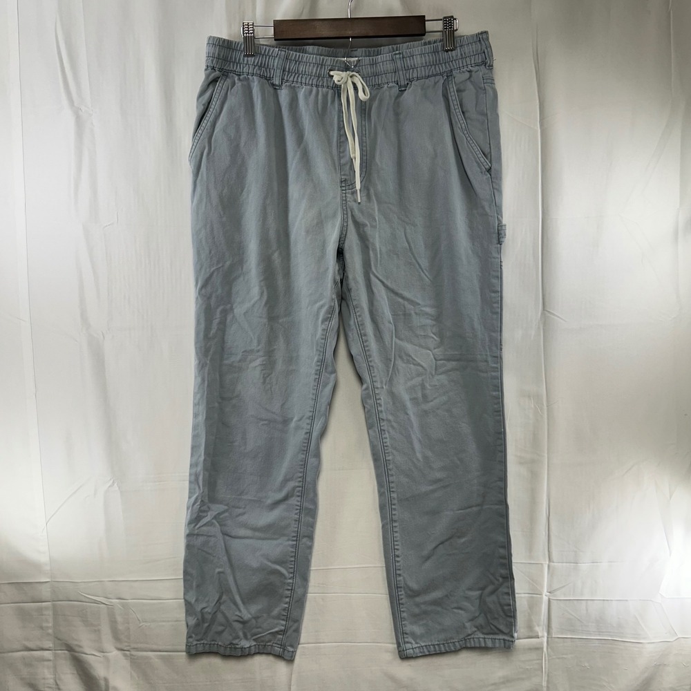 PacSun Carpenter Pants Mens L Blue Straight Leg Elastic Waist Utility Drawstring